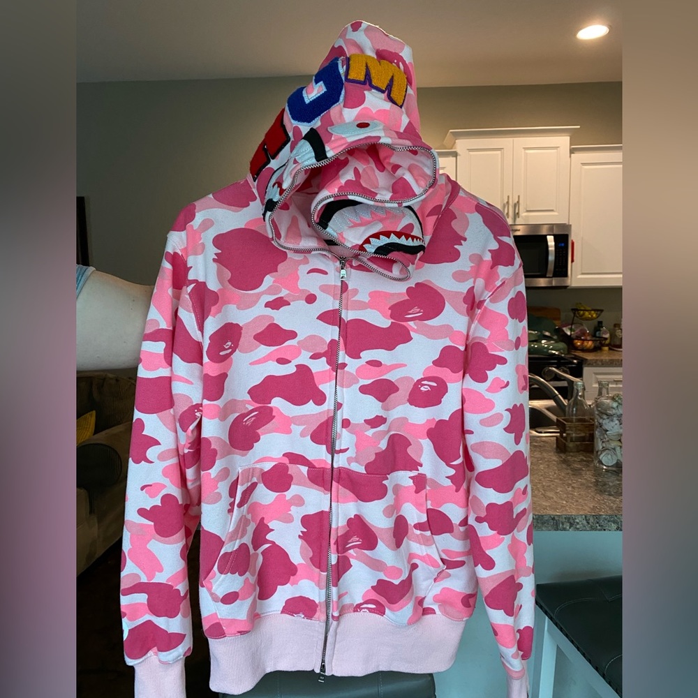 Bape pink camo hoody
